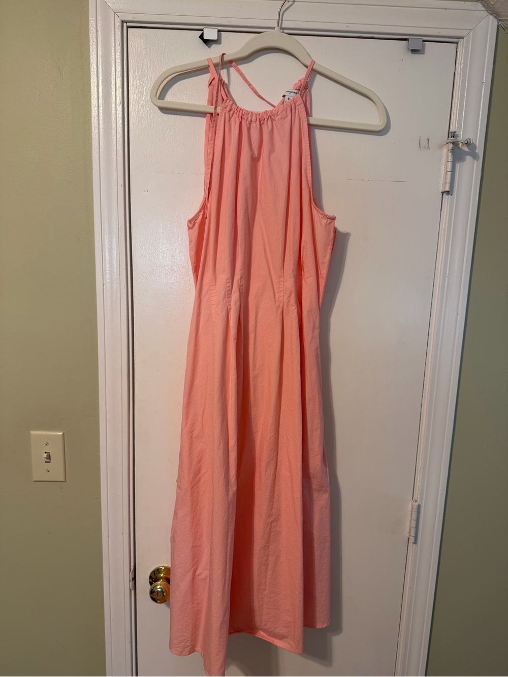 Banana Republic Coral Pink Midi Halter Dress